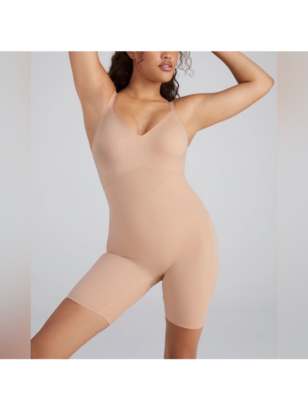 Honeylove Mid-Thigh Bodysuit Shapewear Sand Nude Women's Size 3X NWT